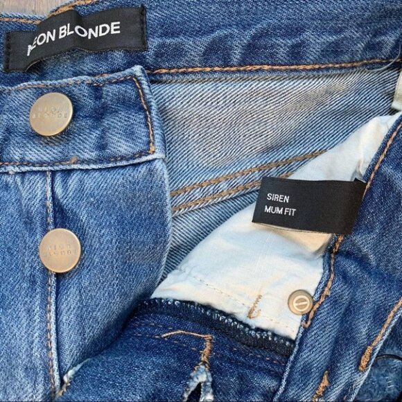 Free People Neon Blonde Jeans Siren High Rise Tapered Straight leg Distressed - Picture 11 of 16